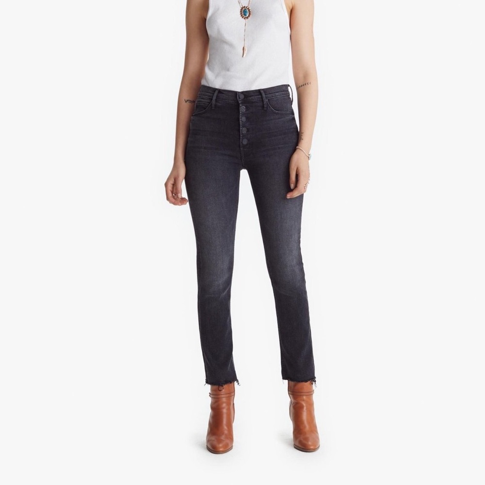 MOTHER denim pixie dazzler ankle fray